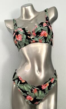 Victoria's Secret Swim Bikini Set Top Brazlian Bottom Scalloped 32DDD S